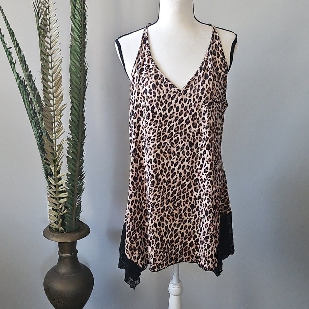 Apt. 9 Black and Tan Leopard Print Negligee